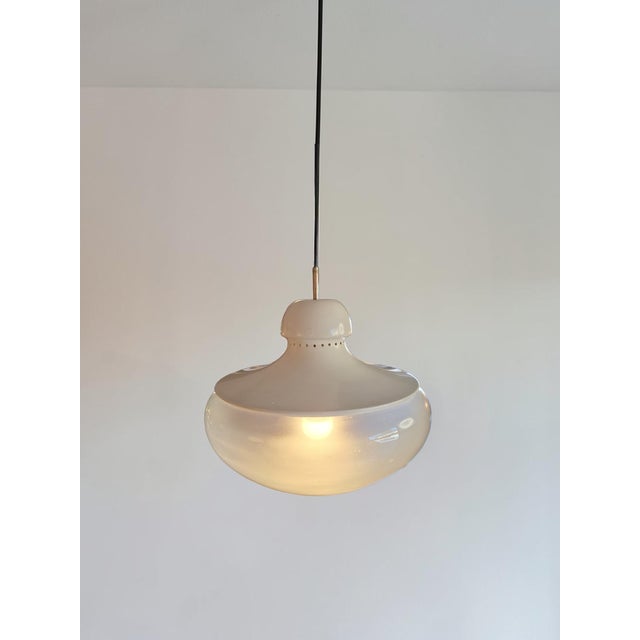 1960s Blown Glass and Metal Pendant Lamp, Italy, 1960s For Sale - Image 5 of 6
