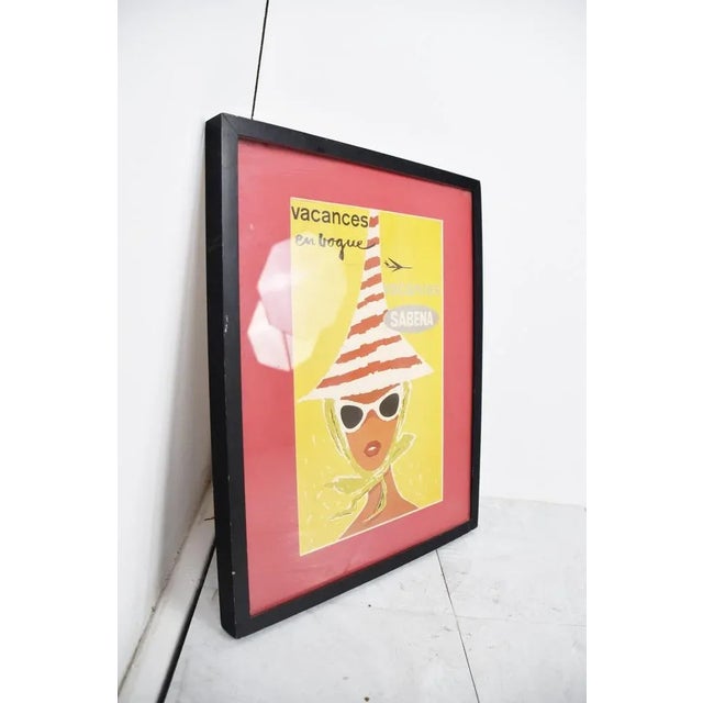 1960s Vintage Aviaton Poster by Sabena, 1960s For Sale - Image 5 of 10