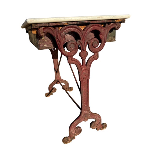 Antique French Cast Iron and Marble Bistro Table, 1900s For Sale - Image 6 of 18