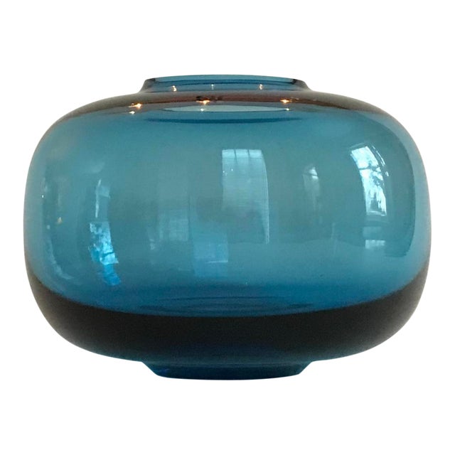 Modern Blue Glass Vase Chairish