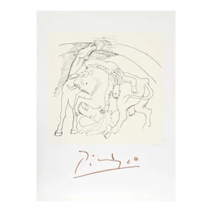 1980s "Taureau et Cheval" Lithograph After Pablo Picasso