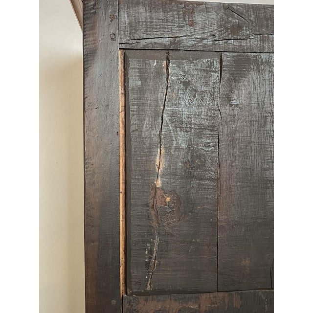 Cinnamon Antique French Provincial Solid Oak Bonnetière Cabinet For Sale - Image 8 of 14