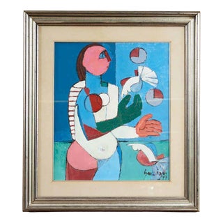 Graziani 77, Abstract Composition, 1970s, Oil on Canvas, Framed For Sale