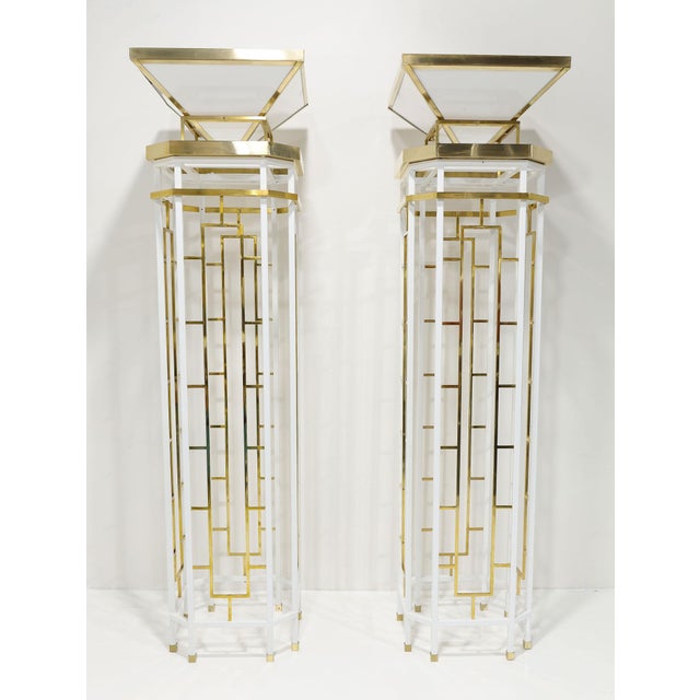 1940s Monumental Brass and Metal Torchieres - a Pair For Sale - Image 11 of 11