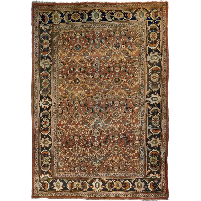 1930s Antique Hand-Knotted Persian Mahal Rug. 8'6"x 12' For Sale - Image 13 of 13