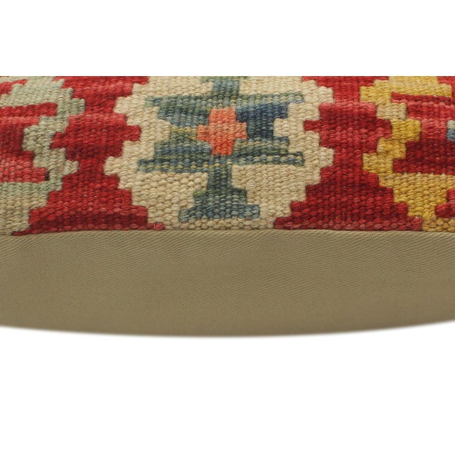 Shabby Chic Turkish Rees Hand Woven Kilim Pillow For Sale - Image 4 of 8
