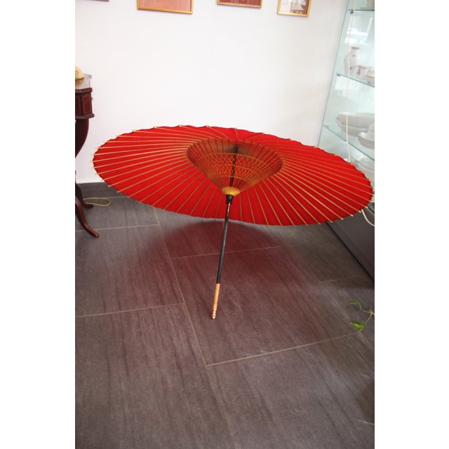 Large Japanese Red Parasol, 1980s For Sale - Image 9 of 9