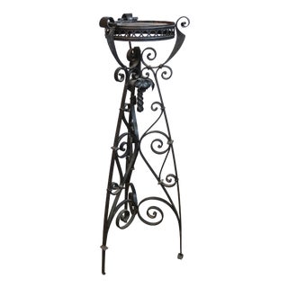 Vintage Wrought Iron Side Table, 1940s For Sale