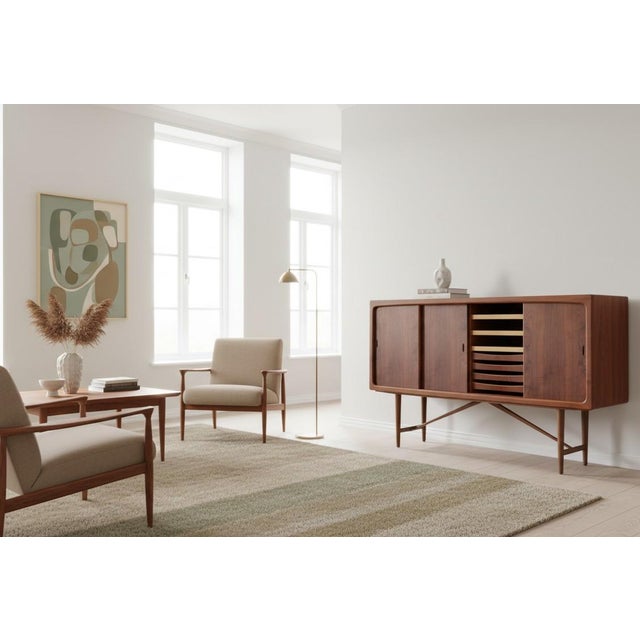 Danish Teak Sideboard with Sliding Doors, 1960s For Sale - Image 9 of 18