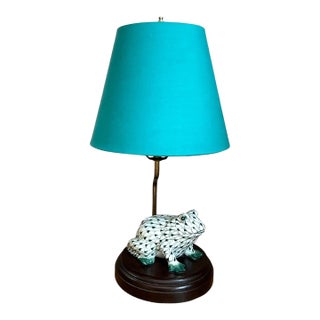 Vintage Ceramic Frog Table Lamp For Sale