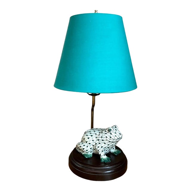 Vintage Ceramic Frog Table Lamp For Sale