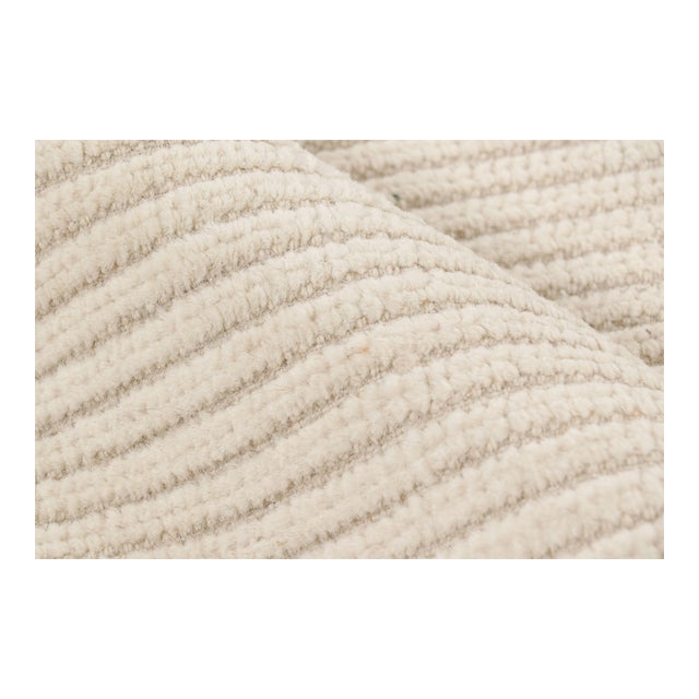 Oversized Rug & Kilim’s Modern Textural Rug in Cream White with Ribbed Stripes - 6x8 For Sale