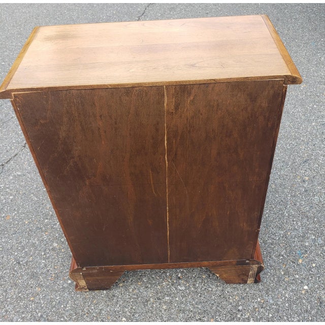 1950s Refinished Chippendale Tiered 2-Drawer Light Wild Cherry Nightstand For Sale In Washington DC - Image 6 of 9