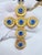 Vintage Alexis Kirk Style Faceted Blue Sunburst Necklace W/ Original Chain Set For Sale In Salt Lake City - Image 6 of 17