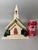 Vintage Mica Putz Christmas Church Music Box With Bottle Brush Trees, C. 1940s–1950s For Sale In Raleigh - Image 6 of 11