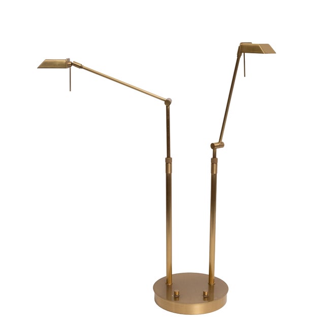 Brass Double L Table Lamp by Ben Demmers,1980s For Sale - Image 6 of 13