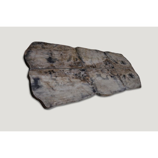 High quality petrified wood live edge dining table, coffee table or counter top. This two inch thick slab is shown with a...