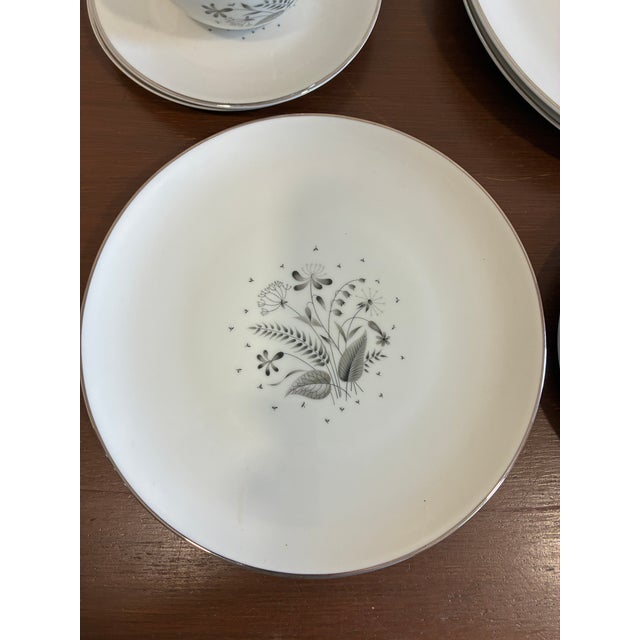 Mid 20th Century Royal Jackson Parisienne Black Floral Dinnerware Set, Service for 2 - 10 pcs For Sale - Image 4 of 8