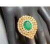 7.47 Natural Zambian Emerald & 5.64 Cts Diamond 18 Karat Yellow Gold Ring Size 6 For Sale - Image 16 of 18