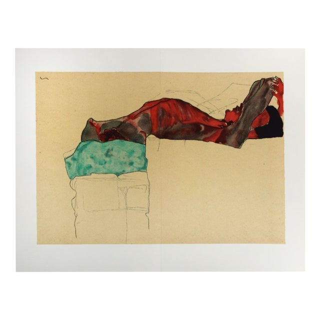 Egon Schiele, Reclining Male Nude, 1910, Print For Sale