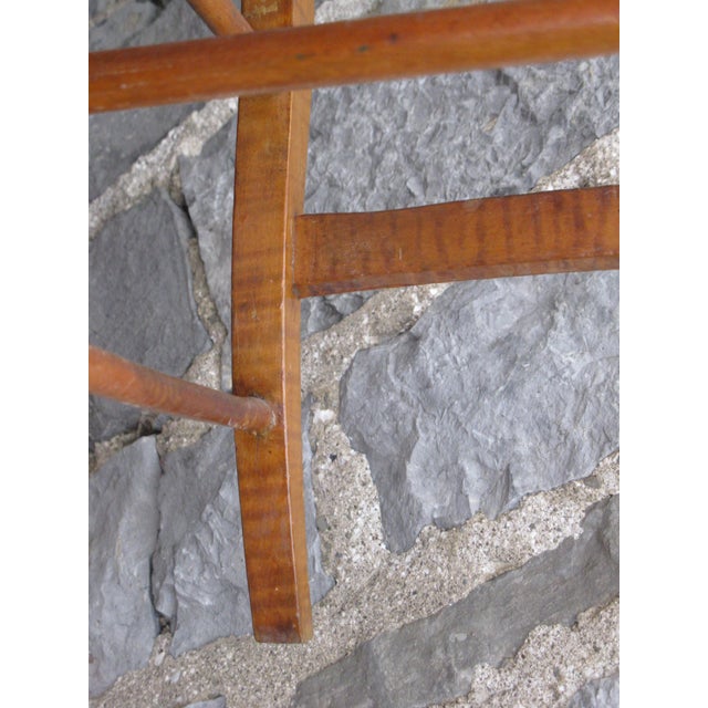 Antique Side Chair New Cane Seat Elegant Tiger & Bullseye Maple Cottage Bedroom For Sale - Image 11 of 18