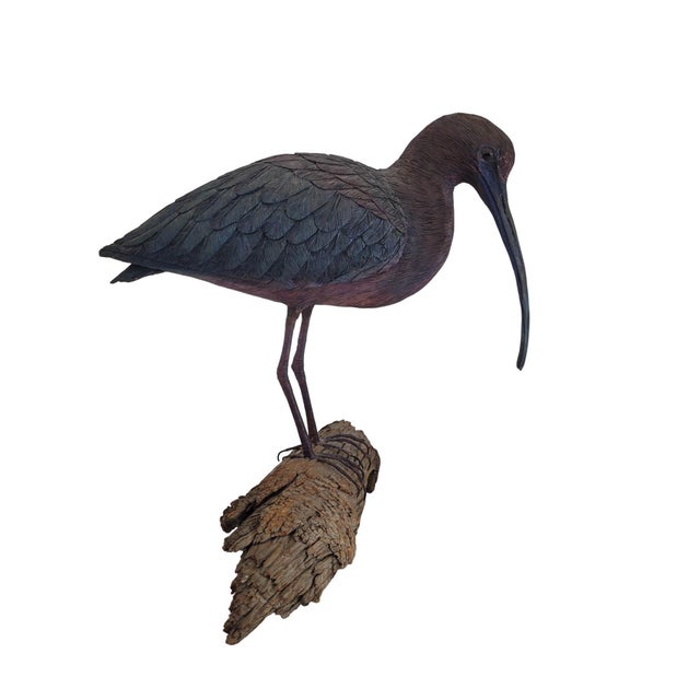 Vintage Glossy Ibis Sculpture For Sale In West Palm - Image 6 of 16