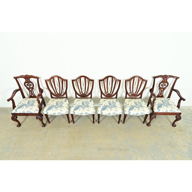 Late 20th Century Baker Furniture Historic Charleston Carved Mahogany Dining Chairs, Set of Six For Sale - Image 5 of 15