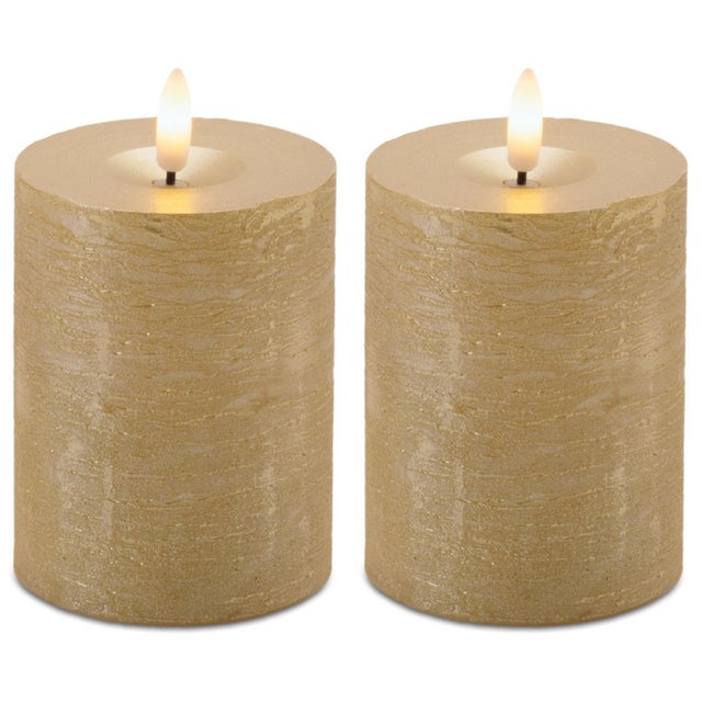 Modern Metallic FIA Wick LED Candle (Set of 2) For Sale - Image 3 of 3