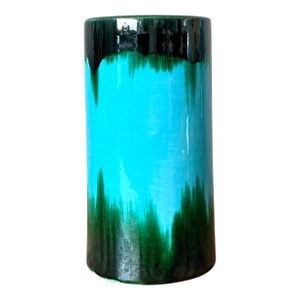 Vintage Boho Glazed Ceramic Vase