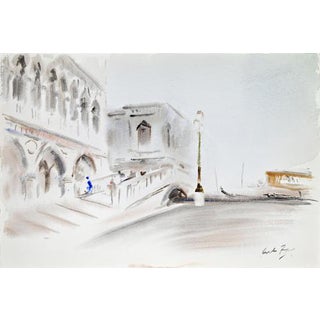 Carlo Ravagnan, View of 'Riva Schiavoni', 1977, Watercolor For Sale