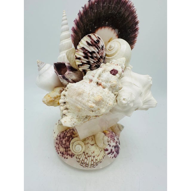 Coastal Marble and Shell Art Sculpture For Sale - Image 3 of 5