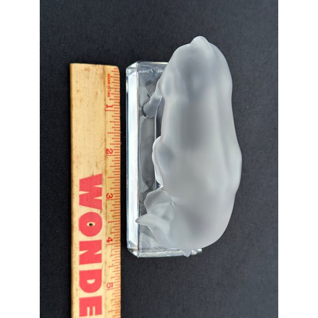 Lalique Crystal Charging Bull Paperweight – French Crystal Frosted Glass Figurine, Signed, Mid 20th Century For Sale In Boston - Image 6 of 9