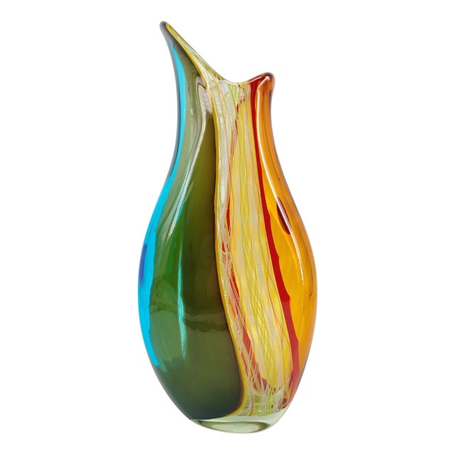 Filigrana Vase in Murano Blown Glass by 1295 murano For Sale