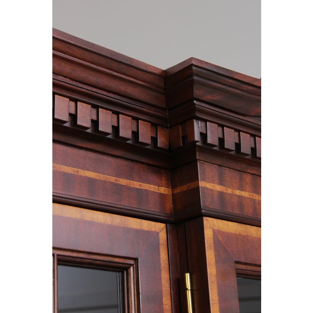 Councill Craftsmen Flame Mahogany 4 Door Breakfront Bookcase For Sale - Image 14 of 16