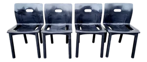 Mid-Century Modern Chairs Model 4870 by Anna Castelli Ferrieri for Kartell, Italy, 1980s, Set of 4