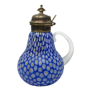 Early 20th Century Italian Millefiori Glass Syrup Pitcher