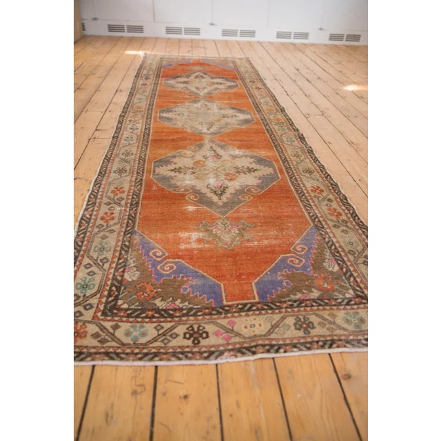 Vintage Distressed Oushak Rug Runner - 3'6" X 11' For Sale - Image 9 of 13