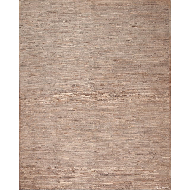 Stunning Modern Contemporary Geometric Beige Gray Tones Rug, Country of Origin: Central Asia, Circa date: Modern
