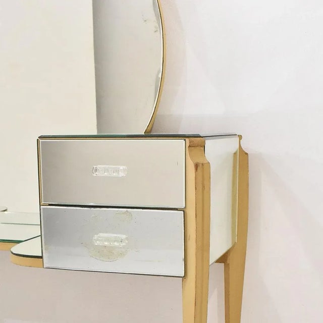 Large French Coiffeuse Glass Dressing Table for Ledies, 1950s For Sale - Image 3 of 12