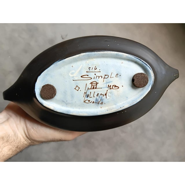 Gouda Holland Ca 1930 Art Deco Ceramic Planter For Sale - Image 10 of 13