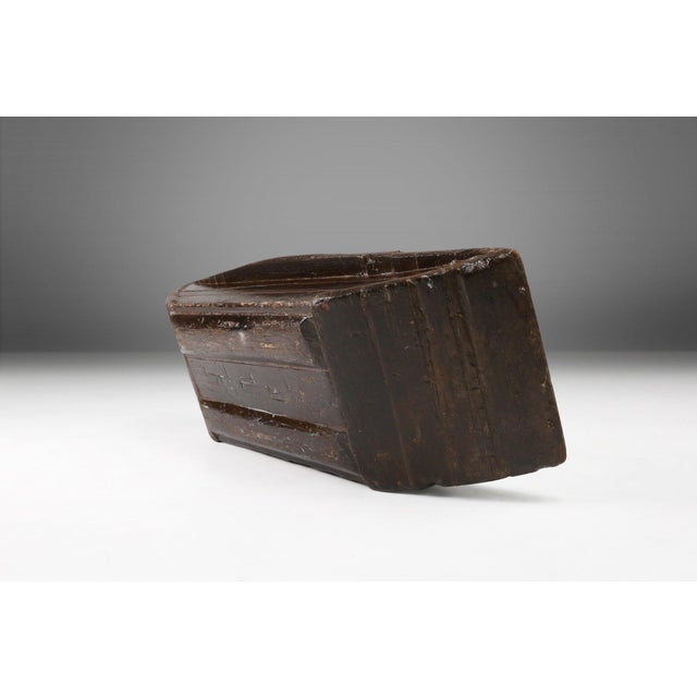 Wood Wabi-Wabi Handmade Wooden Trough or Vessel, France, 19th Century For Sale - Image 7 of 13