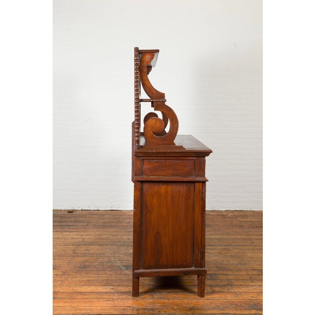 Early 20th Century Early 20th Century Indonesian Display Cabinet with Shelves, Drawers and Doors For Sale - Image 5 of 13