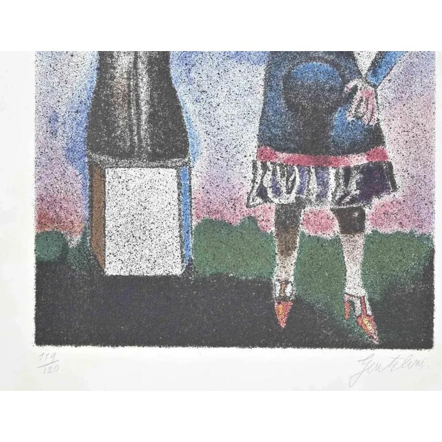 Figures is a lithograph realized by Franco Gentilini. Handsigned and numbered in the lower right margin. Good conditions...