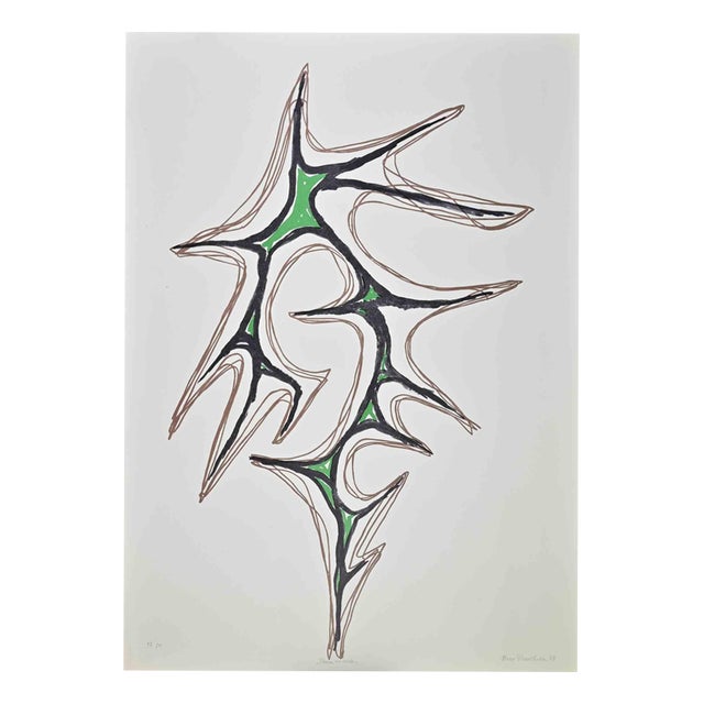 Nino Franchina, Green Pattern, Lithograph, 1973 For Sale