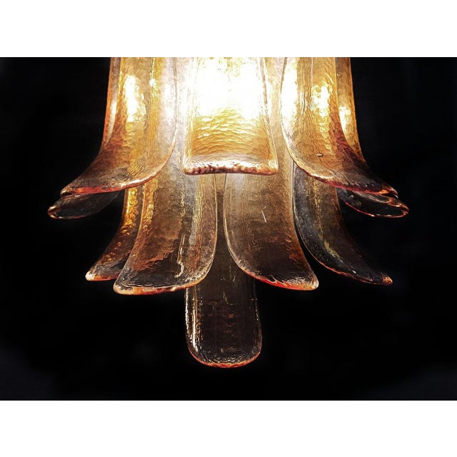 Italian Amber Murano Glass Petal Chandeliers, Set of 2 For Sale - Image 11 of 14