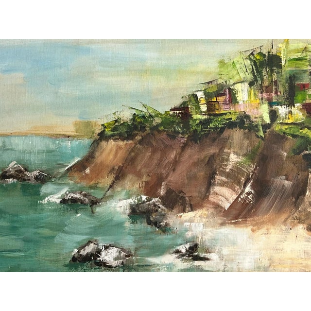 Abstract "Seaside Cliffs" California Oil on Canvas by Artist M. Wilson For Sale In Los Angeles - Image 6 of 8