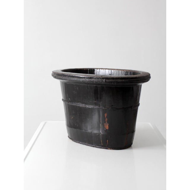 Antique Chinese Primitive Coopered Wood Basin For Sale - Image 4 of 14
