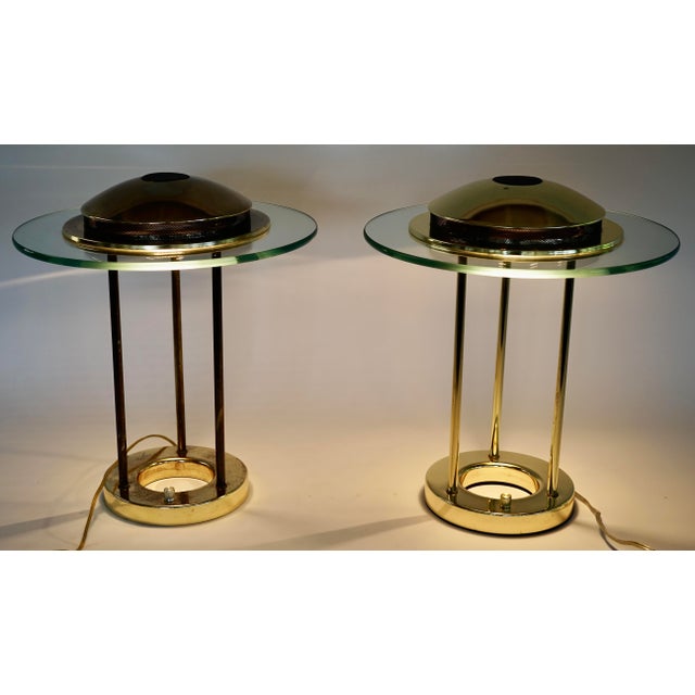 Vintage Robert Sonneman Saturn Saucer Lamps by George Kovacs a Pair For Sale - Image 9 of 11