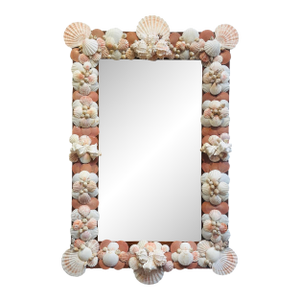 Large Antique Mirror With Shells