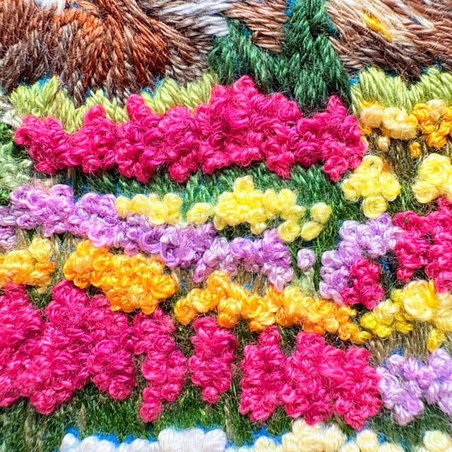 Blooming Valley & Snow Peak - Hand-Embroidered Wall Art For Sale - Image 14 of 14